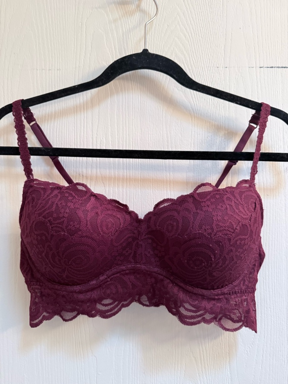 Victoria’s Secret Lace Longline Bralette in Deep Burgundy - Women Intimates